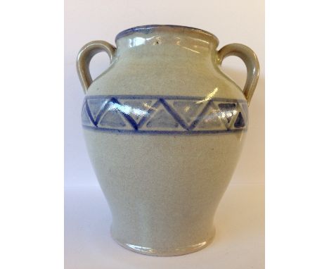 An early Carter Stabler Adams Poole Pottery twin handled vase, shape 462, decorated in the EC pattern after a design by James