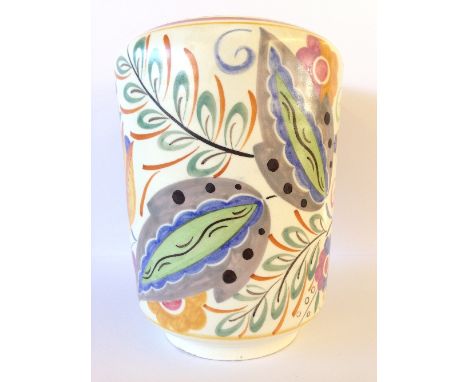 A Poole Pottery vase, shape 695, decorated in the YK pattern by Marian Heath (8 inches).