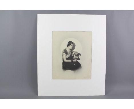 Indian Interest - photographic portrait of an Indian noblewoman, approx 26.5 x 33 cms, photographed by Wilson Studio's Bombay