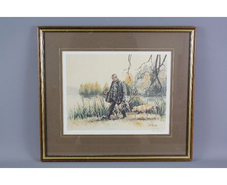 Ros Goody selection of signed limited edition shooting scene prints; nr (1) depicting a hunter with two dogs signed lower rig
