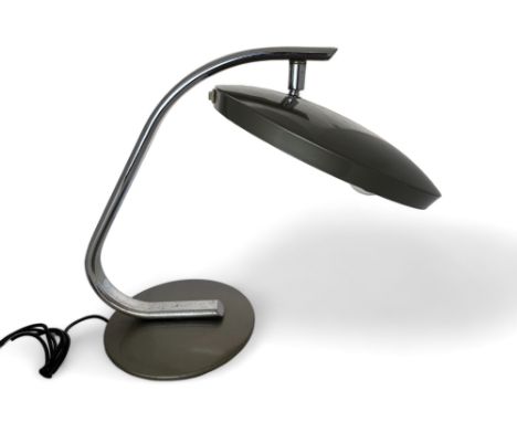 A 1970's Spanish 520C grey metal and chrome desk lamp designed by Luis Perez de la Olivia for Fase, 1969
With circular adjust