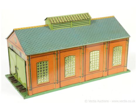 Hornby O Gauge No.2A Engine Shed. Sides are generally Good Plus to Excellent roof is Good would benefit from a general clean.