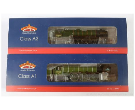 Bachmann OO Gauge BR Steam Locos comprising 31-526 4-6-2 green livery A2 Class No.60537 "Bachelors Button", 32-550A 4-6-2 lin
