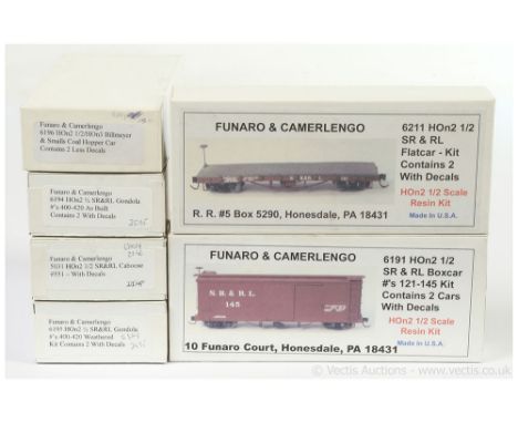 HOn 2.5 Funaro &amp; Camerlengo Narrow Gauge Wagon Kits comprising Sandy River &amp; Rangely Lakes Railroad 6191/6192 Box Car