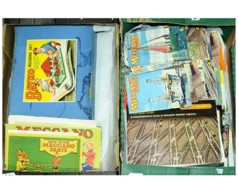Hornby / Meccano / Bayko constructional items a quantity consisting of Hornby Books of Trains 1930/31 and 37/38 both with tor