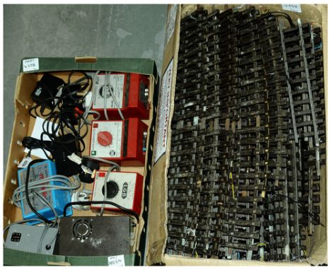 LGB and other Commercial manufacturers G Gauge large quantity of Track and Transformers consisting of Ref 1000 straights x 45