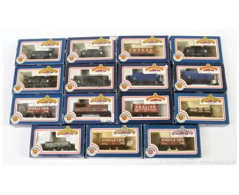 Bachmann OO Gauge Goods Wagons comprising 33-451 James Carter 3-plank Open, 33-050 Hinckley Gas Works 5-plank Open, 4 x 7-pla