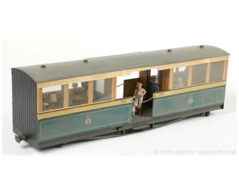 IP Engineering 45mm Bogie 1st/3rd Centre Open Coach in cream and blue with I P Engineering logos to coach sides.  Includes fu