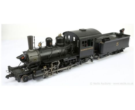 Bachmann G Gauge American Outline 2-8-0 Loco and Tender Deadwood Central black No.5 Consolidation.  Has been used on a number