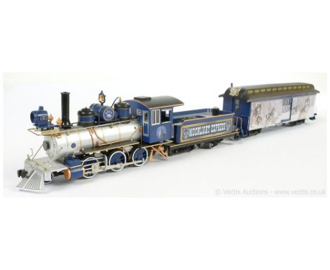 Bachmann On30 (Narrow Gauge) (Hawthorn Village) 2-6-0 blue and silver Steam Loco with bogie tender quoting Moonlight Express,