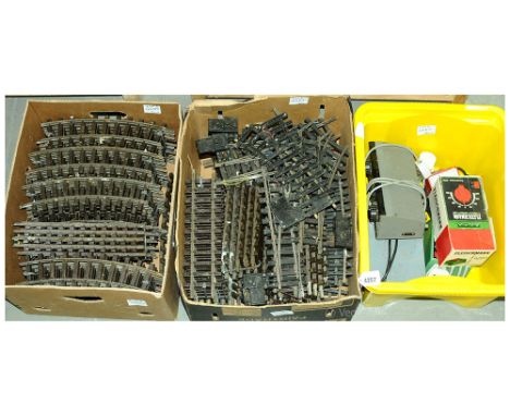LGB G Gauge large quantity of Track including Ref 1100 curves x 50, points x 5, all with point motors together with a quantit