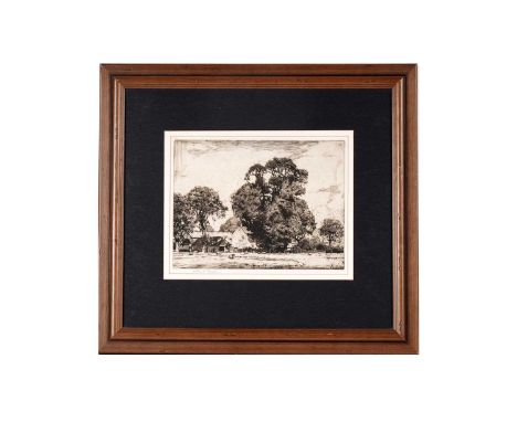 Adam Bruce Thomson(1885-1976)"A Dumfriesshire Farm"pencil signed,etching,16 x 21cms, in frame.