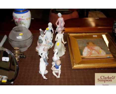 Eight various Lladro, Nao and other figure studies 