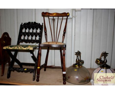 An elm seated child's stick back correction chair 