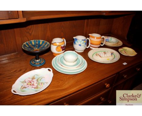 A quantity of various Art Deco china to include Grays Pottery jugs, Royal Winton, Susie Cooper, Carlton ware etc. 