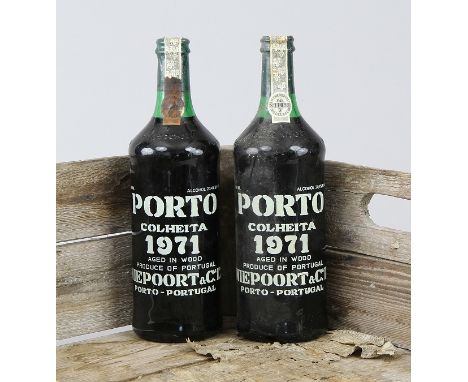 Zwei Flaschen "Niepoort 1971 Colheita Port"Beide Flaschen nummeriert, jeweils 0.7 Liter, beide ungeöffnet, Vintage - Flaschen