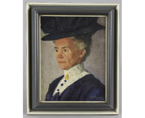 Westerfrölke, Paul (Gütersloh 1886 - 1975 Gütersloh)Gemälde "Meine Mutter", Öl auf Leinwand auf Karton, die Mutter des Künstl