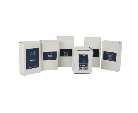 LAYER CAKE (2004) - French Connection UK-branded Drug CartonsA set of six French Connection UK-branded cartons from Matthew V