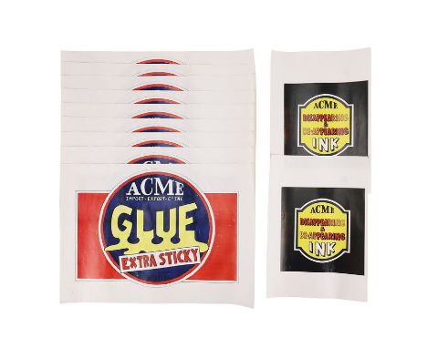 WHO FRAMED ROGER RABBIT (1988) - Philip Kohler Collection: Set of Acme Glue Disappearing Ink Label Design PrintsA set of Acme