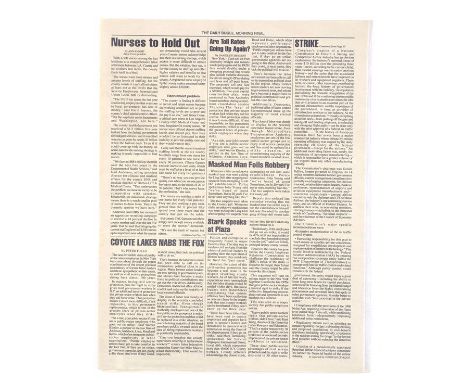 SPIDER-MAN (2002) - Daily Bugle Newspaper InsertA Daily Bugle newspaper insert from Sam Raimi's superhero film Spider-Man. Pe