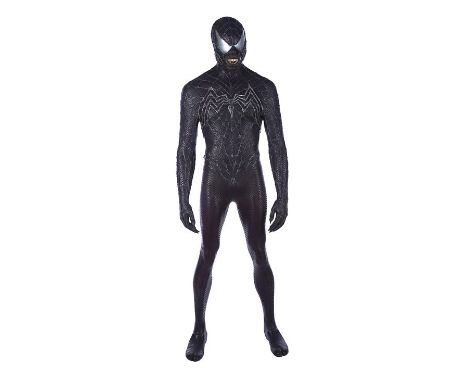 SPIDER-MAN 3 (2007) - Venom (Topher Grace) Prototype Costume DisplayA Venom prototype costume from the production of Sam Raim