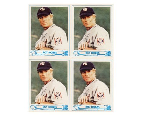 NATURAL, THE (1984) - Sheet of Four Roy Hobbs (Robert Redford) Baseball CardsA sheet of four Roy Hobbs (Robert Redford) baseb