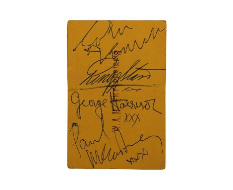 BEATLES, THE - John Lennon, Paul McCartney, George Harrison and Ringo Starr Autographed Concert TicketA concert ticket for th