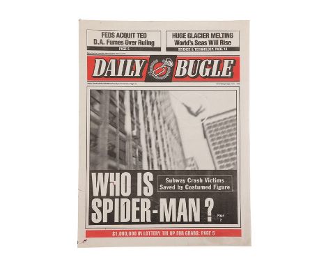 SPIDER-MAN (2002) - Daily Bugle "Who Is Spider-Man?" Newspaper CoverA Daily Bugle "Who Is Spider-Man ?" newspaper cover from 