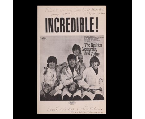 BEATLES, THE - Black-and-white Yesterday and Today Butcher Cover Promotional PosterAn original prototype poster issued by Cap