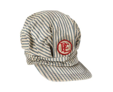 POLAR EXPRESS, THE (2004) - Train Engineer (Michael Jeter) Striped CapA train engineer (Michael Jeter) striped cap from Rober