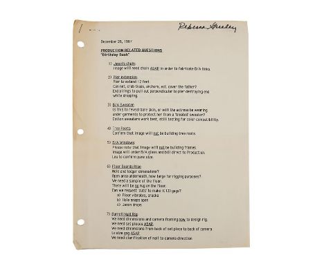 FRIDAY THE 13TH PART VII: THE NEW BLOOD (1988) - List of "Birthday Bash" Production Related QuestionsA list of "Birthday Bash