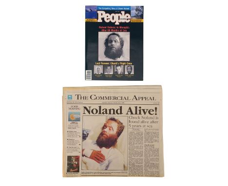 CAST AWAY (2000) - 'Noland Alive!" Newspaper and People MagazineA "Noland Alive!" newspaper and a copy of People magazine fro