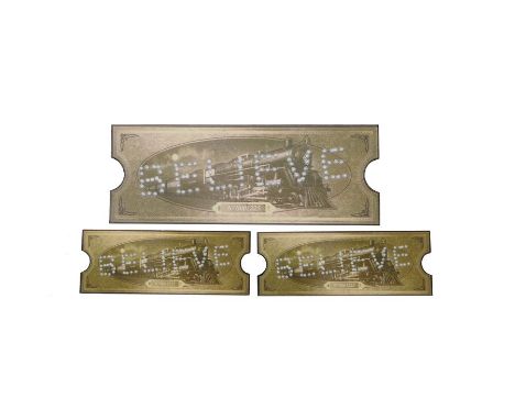 POLAR EXPRESS, THE (2004) - Three "Believe" TicketsThree train tickets from Robert Zemeckis' animated adventure film The Pola