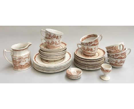 A Furnivals "Quail" part tea service, numbered to base 684771, comprising teacups (7), saucers (9), plates (6), side plates (