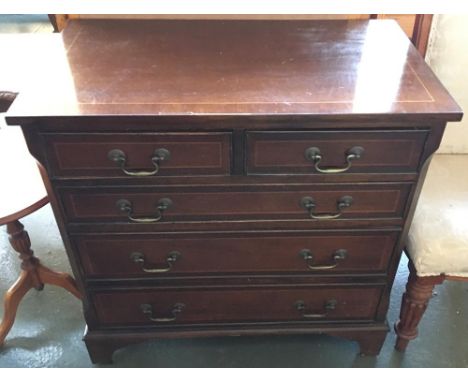 A small chest of two short over three graduating drawers, on bracket feet, 75cmW 