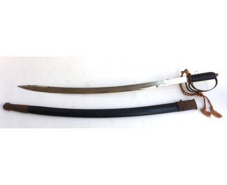 An Indian sabre, with scabbard 