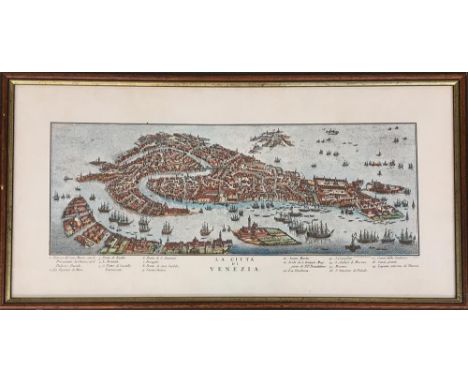 A print of a map of Venice 'La Citta di Venezia' 