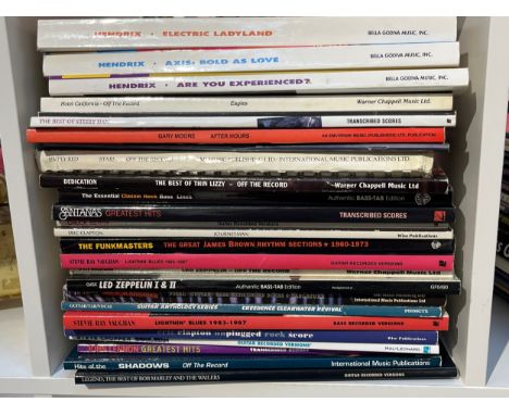 A collection of guitar tuition books including Led Zeppelin and Jimi Hendrix 