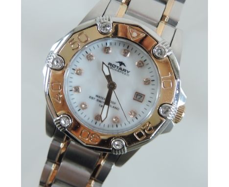 A Rotary stainless steel cased ladies wristwatch, boxed
