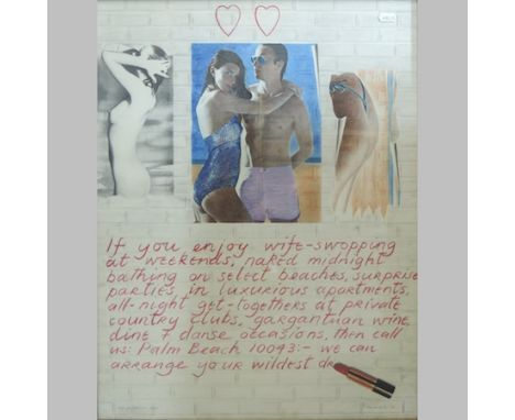 David Giles, 'Wife Swopping', print, signed to the margin and dated 1979, 64 x 49cm