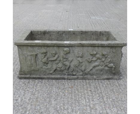 A reconstituted stone garden trough, 89cm