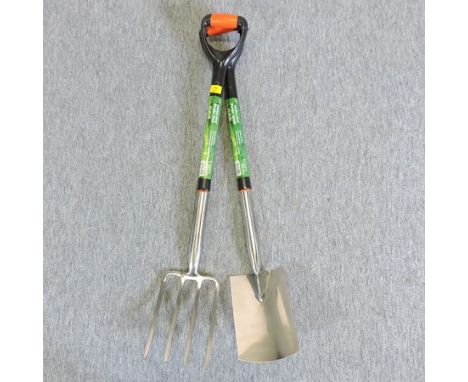 A garden fork and spade set