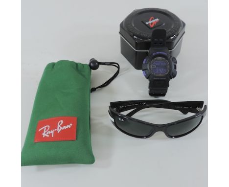 A Casio G Shock wristwatch, boxed, together with a pair of Rayban sunglasses 