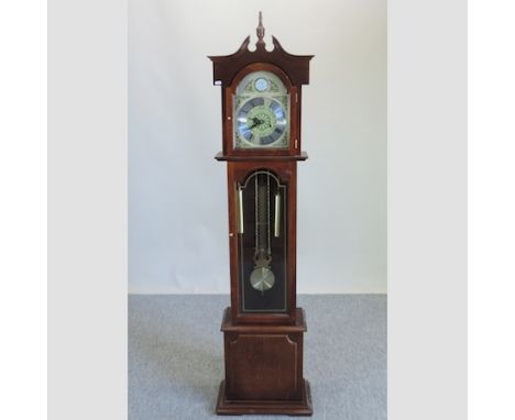 A reproduction long case clock, 178cm tall 