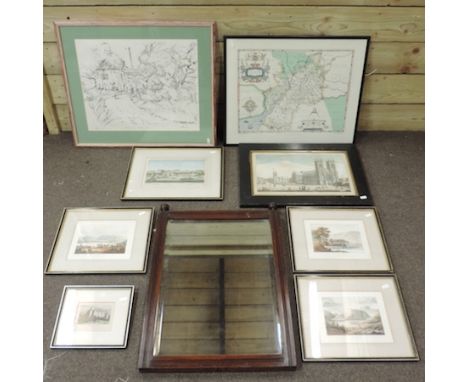 Atkinson, 20th century, Village Sainte Croix, signed lithograph, 10/20, 43 x 49cm, together with a collection of 19th century