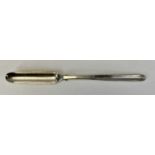 VICTORIAN SILVER MARROW SCOOP engraved with monogram, London 1853, Chawner & Co, 22cms (l), 1.