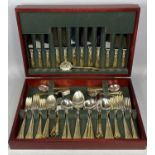 CONTEMPORARY PART CANTEEN OF CUTLERY in wooden box, by Davenport & Sullivan Provenance: private