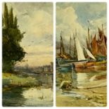 LILLIAN RUSSELL BELL (English. 1864 - 1947) watercolours a pair - boating and lake scenes, signed,