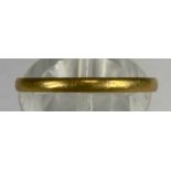 22CT GOLD WEDDING BAND, 2.5gms Provenance: private collection Conwy