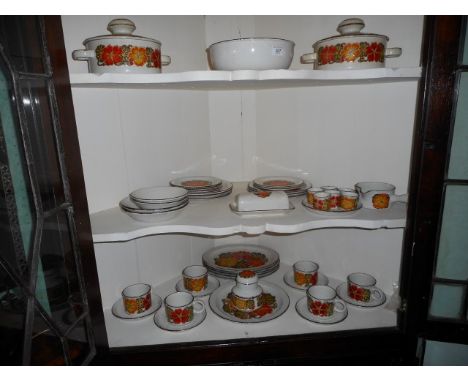 A Midwinter Nasturtium dinner and tea service, largely a six place setting.
